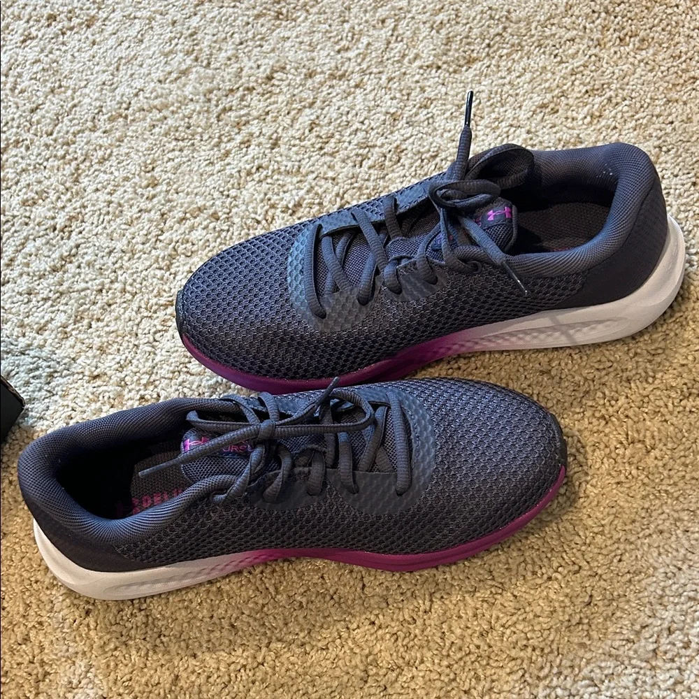 Under Armour Grey and Purple Running Shoes - Picture 5 of 6
